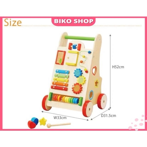Đồ chơi xe đẩy tập đi đa năng bằng gỗ cho bé - 𝐁𝐈𝐊𝐎 𝐒𝐇𝐎𝐏