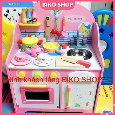 Đồ chơi  bếp lắp ghép hồng bằng gỗ 63cm - 𝐁𝐈𝐊𝐎 𝐒𝐇𝐎𝐏