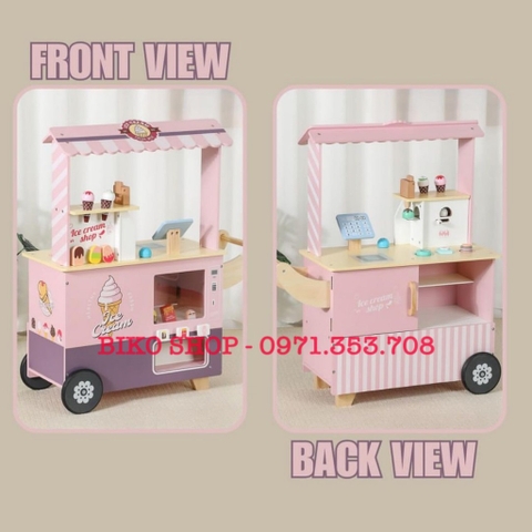 Đồ chơi xe đẩy bán kem 86.5cm có màu xanh/hồng - 𝐁𝐈𝐊𝐎 𝐒𝐇𝐎𝐏