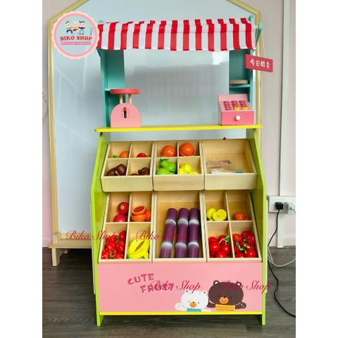 Đồ chơi quầy bán hàng củ quả dính nam châm cao cấp 94 cm-𝐁𝐈𝐊𝐎 𝐒𝐇𝐎𝐏