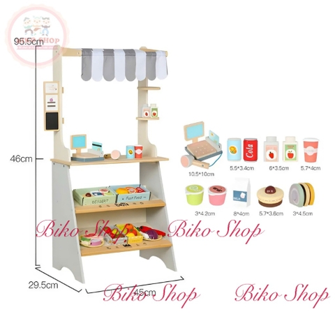 Đồ chơi Quầy bán hàng, Quầy siêu thị bằng gỗ cao 95.5cm - 𝗕𝗜𝗞𝗢 𝗦𝗛𝗢𝗣