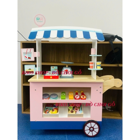 Đồ chơi xe đẩy bán hàng bằng gỗ 102cm