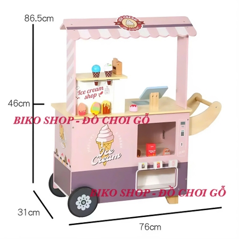 Đồ chơi xe đẩy bán kem 86.5cm có màu xanh/hồng - 𝐁𝐈𝐊𝐎 𝐒𝐇𝐎𝐏