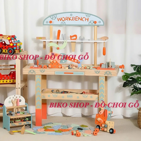 Đồ chơi tư duy bàn dụng cụ kỹ thuật gỗ 97cm