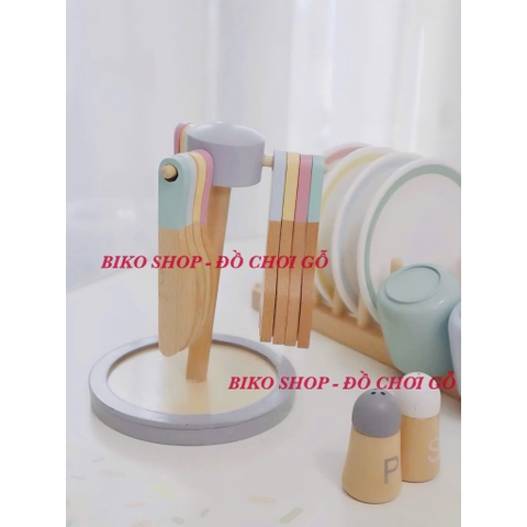 Đồ chơi dụng cụ bát đĩa UMU bằng gỗ cho bé - 𝐁𝐈𝐊𝐎 𝐒𝐇𝐎𝐏