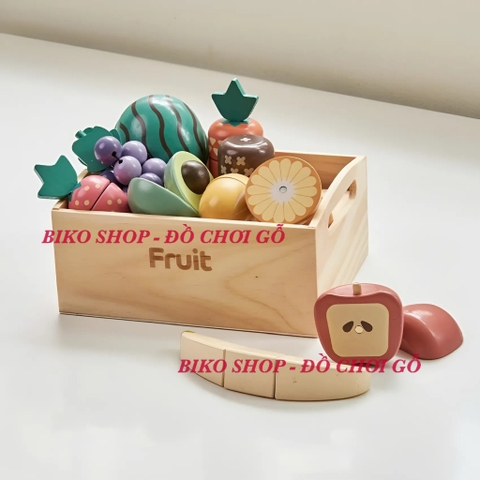 Đồ chơi thực phẩm rau củ quả đồ dùng nhà bếp Kienvy bằng gỗ có khay - 𝐁𝐈𝐊𝐎 𝐒𝐇𝐎𝐏