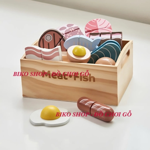 Đồ chơi thực phẩm rau củ quả đồ dùng nhà bếp Kienvy bằng gỗ có khay - 𝐁𝐈𝐊𝐎 𝐒𝐇𝐎𝐏