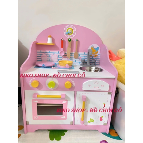 Đồ chơi  bếp lắp ghép hồng bằng gỗ 63cm - 𝐁𝐈𝐊𝐎 𝐒𝐇𝐎𝐏