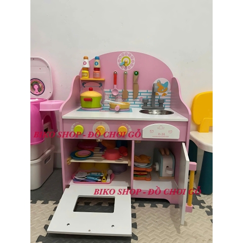 Đồ chơi  bếp lắp ghép hồng bằng gỗ 63cm - 𝐁𝐈𝐊𝐎 𝐒𝐇𝐎𝐏