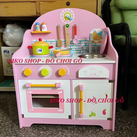 Đồ chơi  bếp lắp ghép hồng bằng gỗ 63cm - 𝐁𝐈𝐊𝐎 𝐒𝐇𝐎𝐏