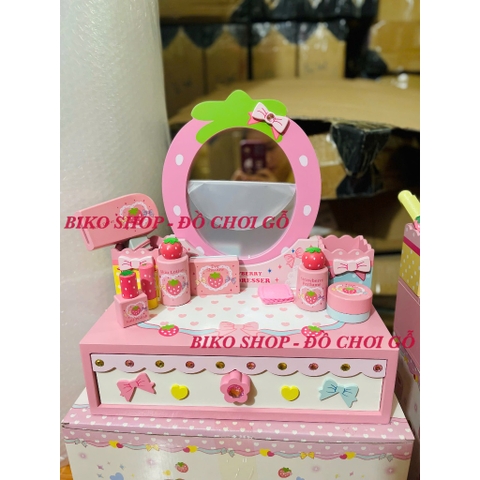 Bàn trang điểm bệt MG  dâu tây hồng mẫu mới - 𝐁𝐈𝐊𝐎 𝐒𝐇𝐎𝐏