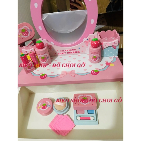 Bàn trang điểm bệt MG  dâu tây hồng mẫu mới - 𝐁𝐈𝐊𝐎 𝐒𝐇𝐎𝐏