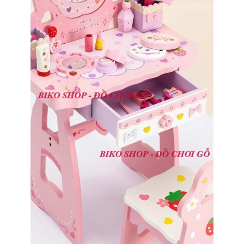 Đồ chơi bàn trang điểm dâu tây bằng gỗ 98cm (cỡ lớn) - 𝐁𝐈𝐊𝐎 𝐒𝐇𝐎𝐏