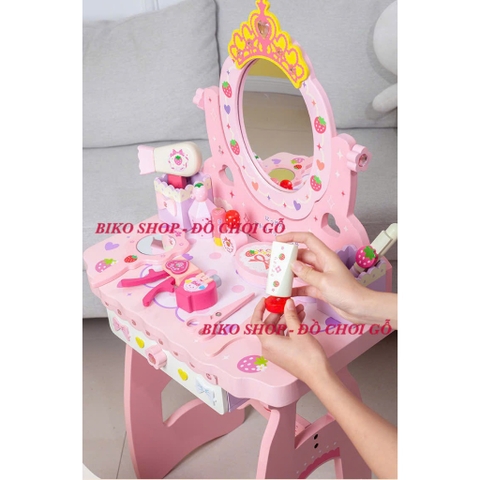 Đồ chơi bàn trang điểm dâu tây bằng gỗ 98cm (cỡ lớn) - 𝐁𝐈𝐊𝐎 𝐒𝐇𝐎𝐏