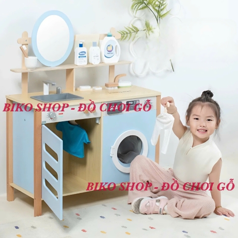 Đồ chơi bồn rửa kèm máy giặt, sấy quần áo bằng gỗ cho bé - 𝐁𝐈𝐊𝐎 𝐒𝐇𝐎𝐏