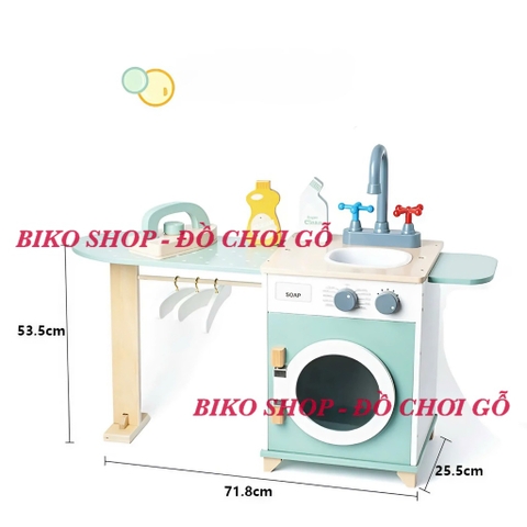 Đồ chơi bồn rửa kèm máy giặt, sấy quần áo bằng gỗ cho bé - 𝐁𝐈𝐊𝐎 𝐒𝐇𝐎𝐏