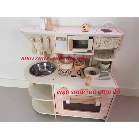 Đồ chơi bếp 2 tầng có máy cà phê màu hồng 54cm - 𝐁𝐈𝐊𝐎 𝐒𝐇𝐎𝐏