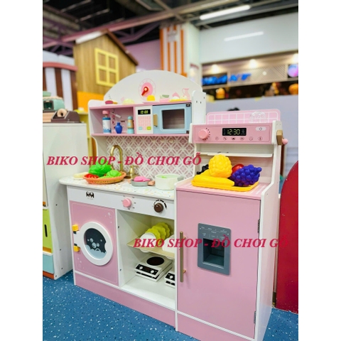 Đồ chơi bếp màu hồng có máy cà phê cao 105cm - 𝐁𝐈𝐊𝐎 𝐒𝐇𝐎𝐏
