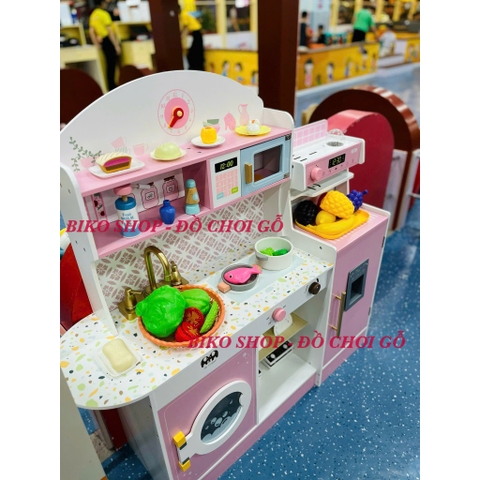 Đồ chơi bếp màu hồng có máy cà phê cao 105cm - 𝐁𝐈𝐊𝐎 𝐒𝐇𝐎𝐏