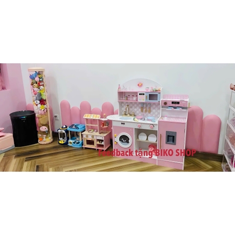 Đồ chơi bếp màu hồng có máy cà phê cao 105cm - 𝐁𝐈𝐊𝐎 𝐒𝐇𝐎𝐏