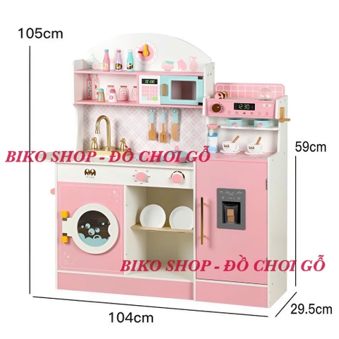 Đồ chơi bếp màu hồng có máy cà phê cao 105cm - 𝐁𝐈𝐊𝐎 𝐒𝐇𝐎𝐏
