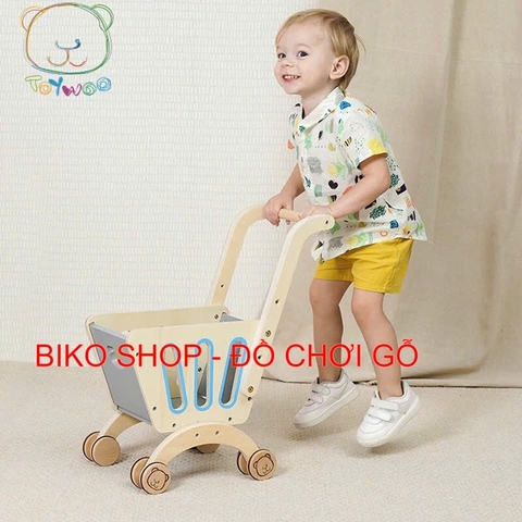 Đồ chơi Xe đẩy siêu thị Toywwo bằng gỗ cho bé- 𝐁𝐈𝐊𝐎 𝐒𝐇𝐎𝐏