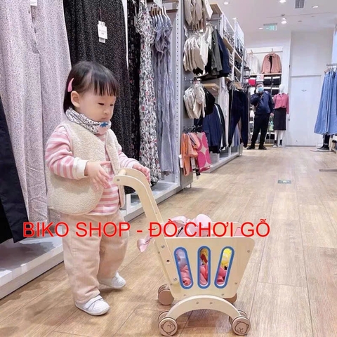 Đồ chơi Xe đẩy siêu thị Toywwo bằng gỗ cho bé- 𝐁𝐈𝐊𝐎 𝐒𝐇𝐎𝐏