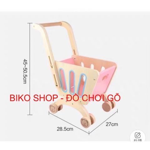 Đồ chơi Xe đẩy siêu thị Toywwo bằng gỗ cho bé- 𝐁𝐈𝐊𝐎 𝐒𝐇𝐎𝐏