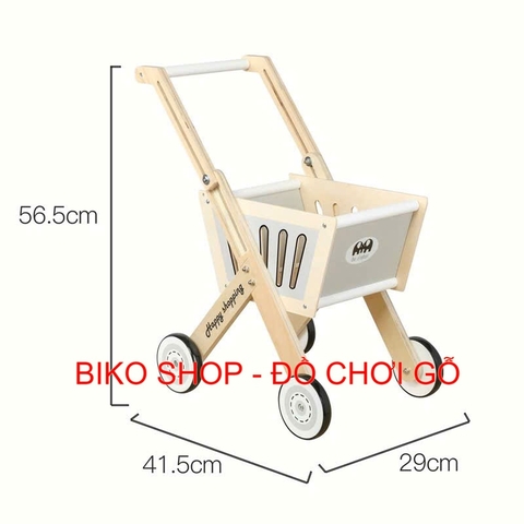 Đồ chơi Xe đẩy siêu thị  Happy Shopping bằng gỗ cho bé-𝐁𝐈𝐊𝐎 𝐒𝐇𝐎𝐏
