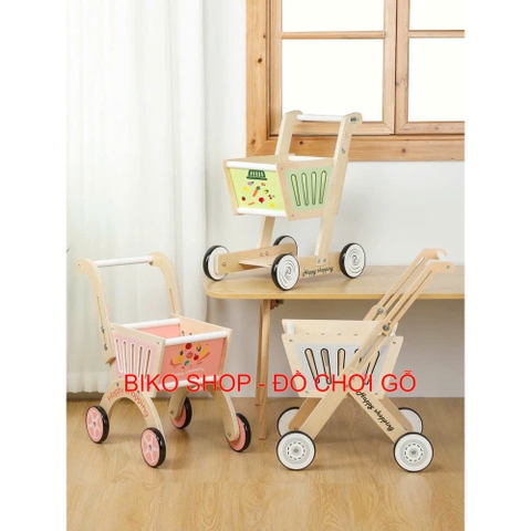 Đồ chơi Xe đẩy siêu thị  Happy Shopping bằng gỗ cho bé-𝐁𝐈𝐊𝐎 𝐒𝐇𝐎𝐏