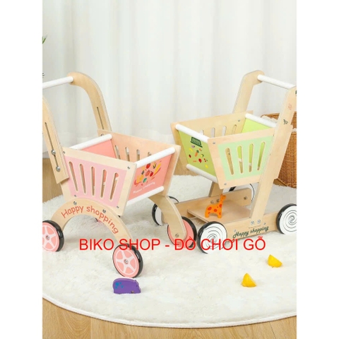 Đồ chơi xe đẩy siêu thị cho bé bằng gỗ cao cấp nhiều mẫu - 𝐁𝐈𝐊𝐎 𝐒𝐇𝐎𝐏