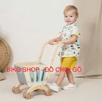 Đồ chơi xe đẩy siêu thị cho bé bằng gỗ cao cấp nhiều mẫu - 𝐁𝐈𝐊𝐎 𝐒𝐇𝐎𝐏