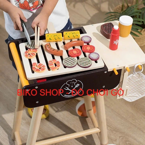 Đồ chơi Bếp nướng BBQ đứng 50cm bằng gỗ cho bé 𝐁𝐈𝐊𝐎 𝐒𝐇𝐎𝐏
