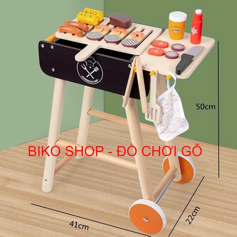 Đồ chơi Bếp nướng BBQ đứng 50cm bằng gỗ cho bé 𝐁𝐈𝐊𝐎 𝐒𝐇𝐎𝐏