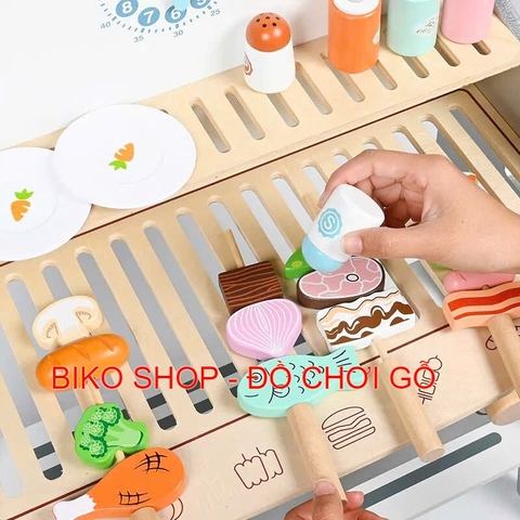 Đồ chơi bếp BBQ màu xám 64.5cm bằng gỗ 𝐁𝐈𝐊𝐎 𝐒𝐇𝐎𝐏