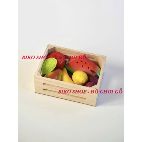 Đồ chơi củ quả thực phẩm Toywoo bằng gỗ có khay - 𝐁𝐈𝐊𝐎 𝐒𝐇𝐎𝐏