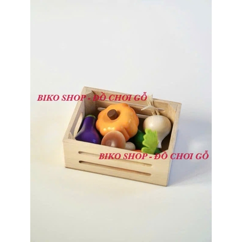 Đồ chơi củ quả thực phẩm Toywoo bằng gỗ có khay - 𝐁𝐈𝐊𝐎 𝐒𝐇𝐎𝐏