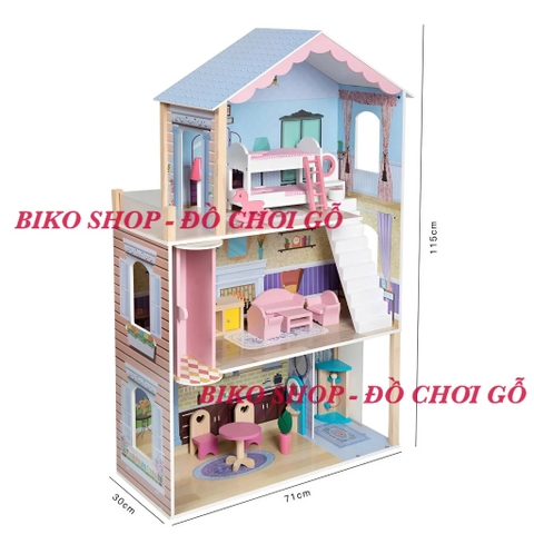 Đồ chơi  mô hình nhà búp bê bằng gỗ cỡ lớn 115cm cho bé - Doll house 𝐁𝐈𝐊𝐎 𝐒𝐇𝐎𝐏