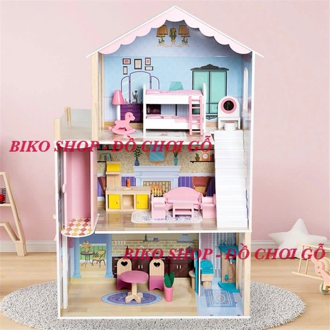 Đồ chơi  mô hình nhà búp bê bằng gỗ cỡ lớn 115cm cho bé - Doll house 𝐁𝐈𝐊𝐎 𝐒𝐇𝐎𝐏