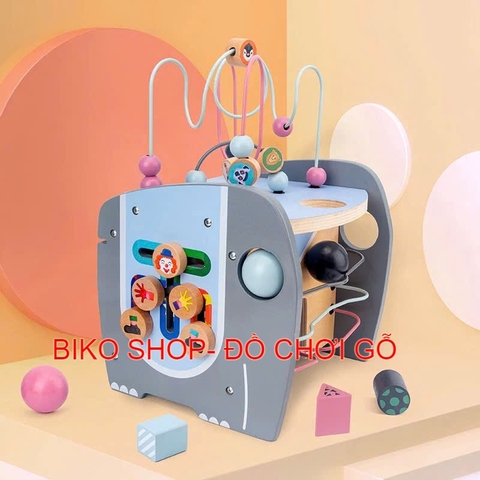 Đồ chơi  hộp đa năng hình Voi 36cm có bóng lăn, thả hình khối-𝐁𝐈𝐊𝐎 𝐒𝐇𝐎𝐏