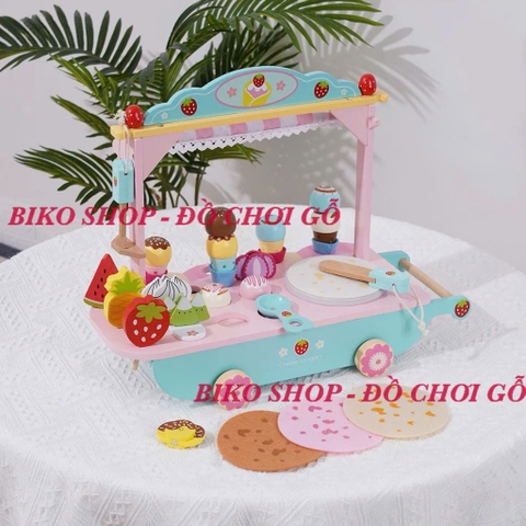 Đồ chơi xe kem đá bào bằng gỗ  - 𝐁𝐈𝐊𝐎 𝐒𝐇𝐎𝐏
