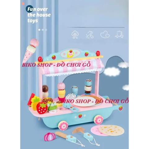Đồ chơi xe kem đá bào bằng gỗ  - 𝐁𝐈𝐊𝐎 𝐒𝐇𝐎𝐏