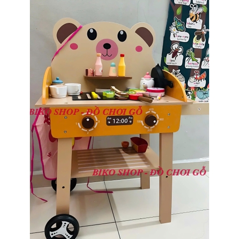 Đồ chơi Bếp nướng BBQ gầu vàng 79,5cm bằng gỗ cho bé - 𝐁𝐈𝐊𝐎 𝐒𝐇𝐎𝐏