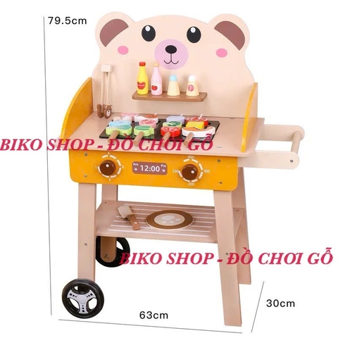 Đồ chơi Bếp nướng BBQ gầu vàng 79,5cm bằng gỗ cho bé - 𝐁𝐈𝐊𝐎 𝐒𝐇𝐎𝐏