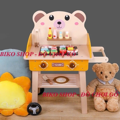Đồ chơi Bếp nướng BBQ gầu vàng 79,5cm bằng gỗ cho bé - 𝐁𝐈𝐊𝐎 𝐒𝐇𝐎𝐏