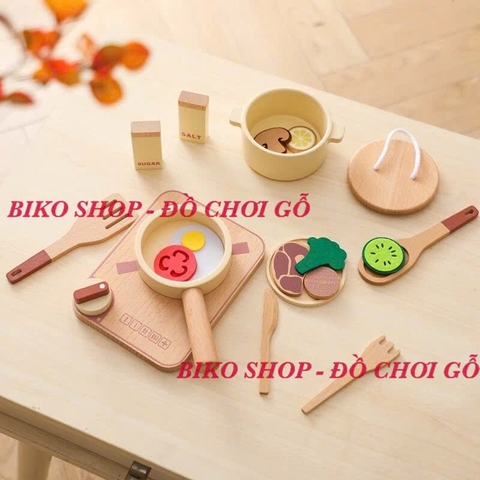 Đồ chơi nhà bếp dụng cụ nấu ăn gỗ - 𝐁𝐈𝐊𝐎 𝐒𝐇𝐎𝐏