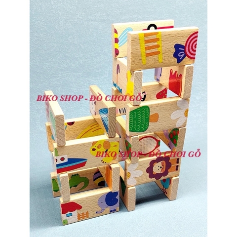 Đồ chơi domino nối bằng gỗ 28 thanh - 𝐁𝐈𝐊𝐎 𝐒𝐇𝐎𝐏