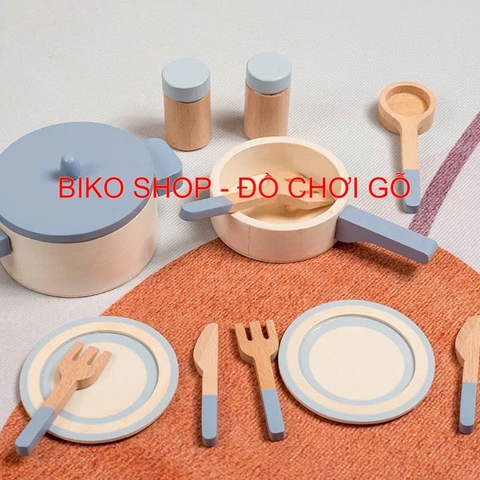 Đồ chơi nồi chảo Cucinino bằng gỗ cho bé 𝐁𝐈𝐊𝐎 𝐒𝐇𝐎𝐏