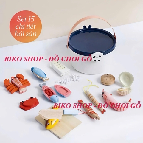 Đồ chơi set hải sản 15CT toywoo bằng gỗ dính nam châm cao cấp 𝐁𝐈𝐊𝐎 𝐒𝐇𝐎𝐏