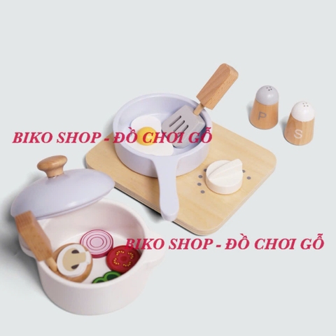 Set đồ chơi nấu ăn gỗ UMU kèm tạp dề, mũ - 𝐁𝐈𝐊𝐎 𝐒𝐇𝐎𝐏